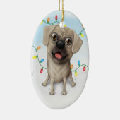 Puggle 2 - kerstversiering keramisch ornament (Rechts)