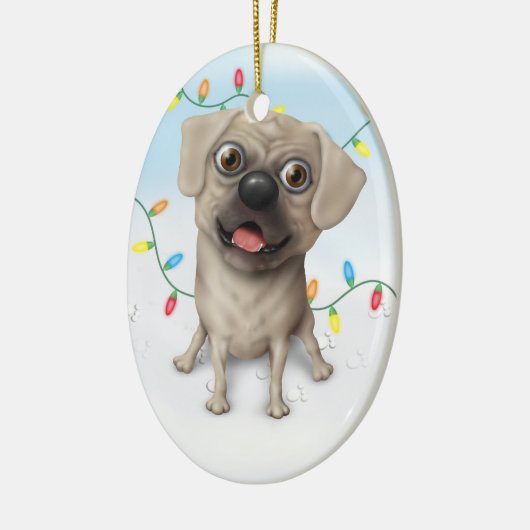 Puggle 2 - kerstversiering keramisch ornament (Links)