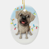 Puggle 2 - kerstversiering keramisch ornament (Achterkant)