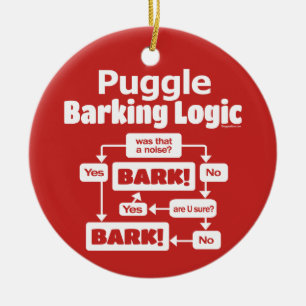 Puggle Barking Logic Keramisch Ornament