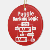 Puggle Barking Logic Keramisch Ornament (Links)