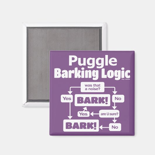 Puggle Barking Logic Magneet (Voorkant / Achterkant)