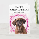 Puggle Best Mam Custom Valentijnsdag Holiday Kaart (Voorkant)