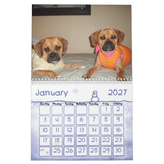 Puggle Calendar Kalender (Jan 2027)