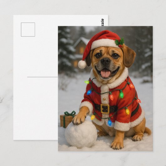 Puggle Christmas Kaart (Voorkant / Achterkant)