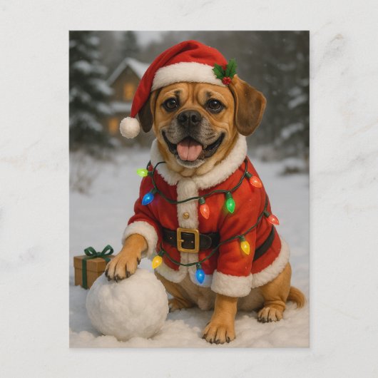 Puggle Christmas Kaart (Voorkant)