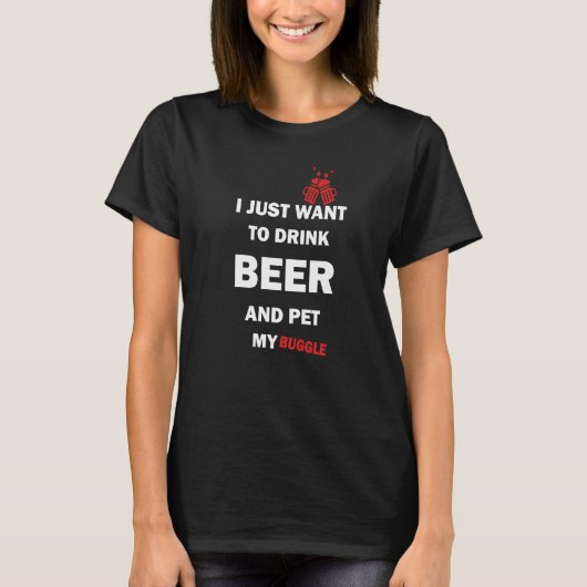 Puggle Dog Beer T - shirts Dog Mam 2 (Voorkant)