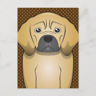 Puggle Dog Cartoon Paws Briefkaart