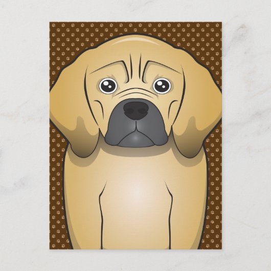 Puggle Dog Cartoon Paws Briefkaart (Voorkant)