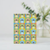 Puggle Dog Cartoon Pop-Art Briefkaart (Staand voorkant)