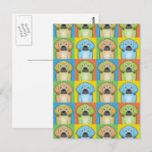 Puggle Dog Cartoon Pop-Art Briefkaart (Voorkant / Achterkant)
