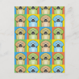 Puggle Dog Cartoon Pop-Art Briefkaart