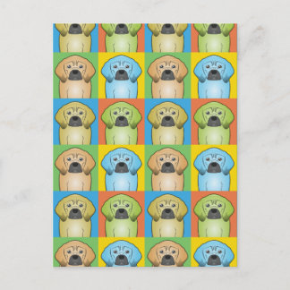 Puggle Dog Cartoon Pop-Art Briefkaart