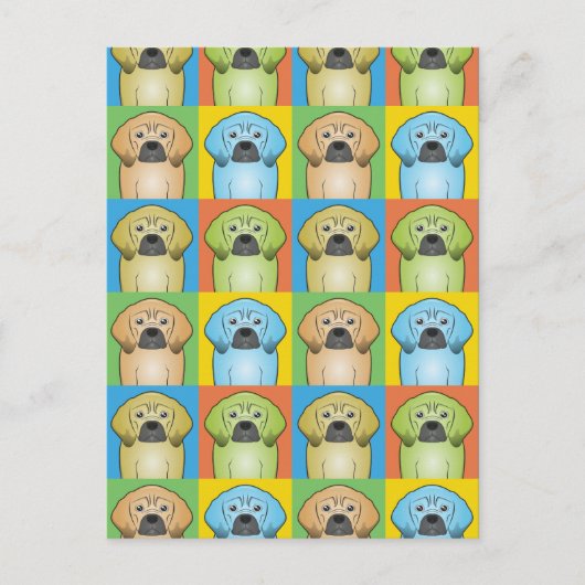Puggle Dog Cartoon Pop-Art Briefkaart (Voorkant)