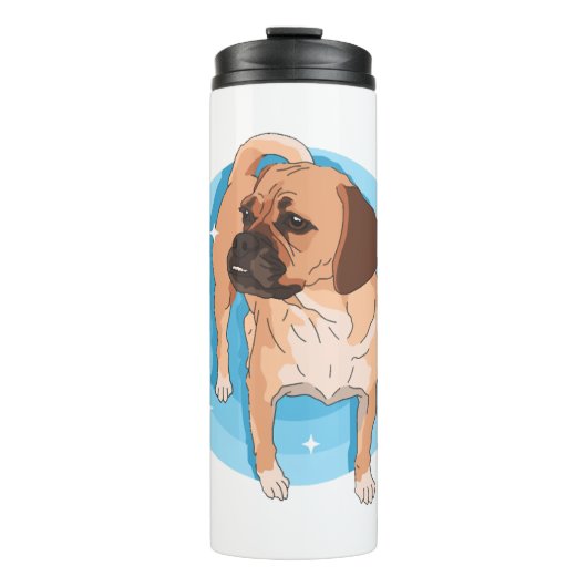 Puggle Dog Eigenaar Puggles Lover Thermosbeker (Voorkant)