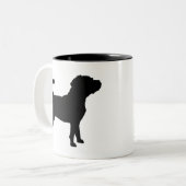 Puggle Dog Silhouette Tweekleurige Koffiemok (Voorkant links)