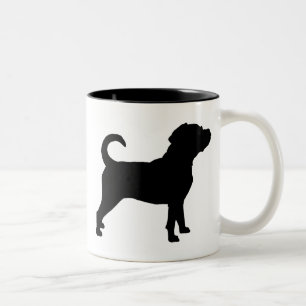 Puggle Dog Silhouette Tweekleurige Koffiemok