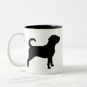 Puggle Dog Silhouette Tweekleurige Koffiemok (Links)