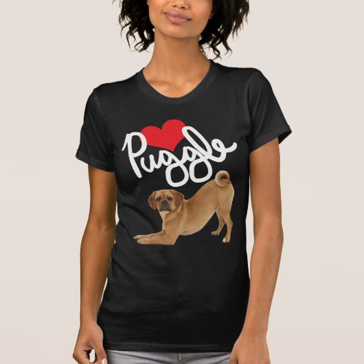 Puggle Hondenliefhebber Grappige Tshirts (Voorkant)