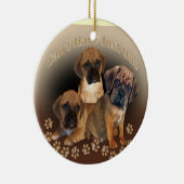 Puggle kan niet slechts één kerstversiering hebben keramisch ornament (Rechts)