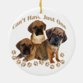 Puggle kan niet slechts één kerstversiering hebben keramisch ornament (Achterkant)