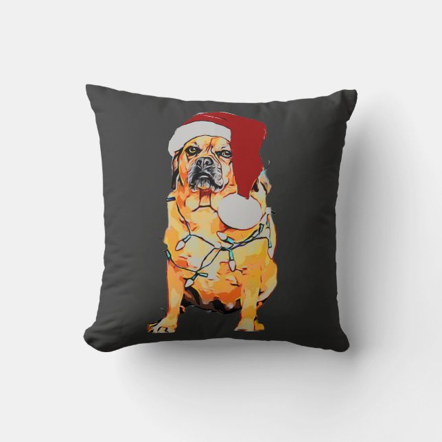 Puggle Kerst Dekenkussen Kussen (Voorkant)