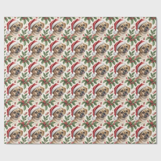 Puggle Kerst Inpakpapier (Vlak)