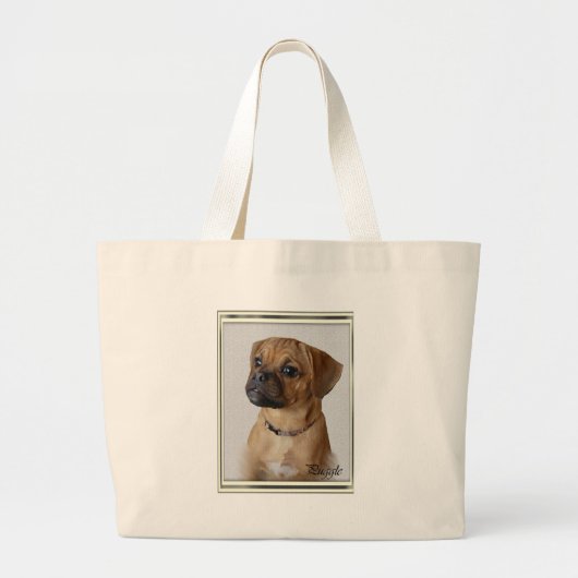 Puggle Lovers Gifts Grote Tote Bag (Voorkant)