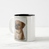 Puggle Lovers Gifts Tweekleurige Koffiemok (Voorkant links)