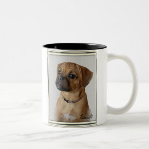 Puggle Lovers Gifts Tweekleurige Koffiemok
