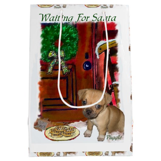 Puggle Lovers Kerstmis Medium Cadeauzakje (Achterkant)