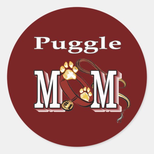 Puggle mam Gifts Ronde Sticker (Voorkant)