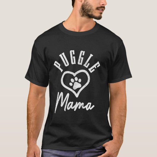 Puggle Mama Heart Dog Paw Puggle mama T-shirt (Voorkant)