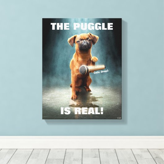 Puggle Mic Drop Canvas Afdruk (Insitu (Houten vloer))