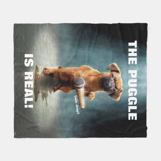 Puggle Mic Drop Fleece Deken (Voorkant (Horizontaal))