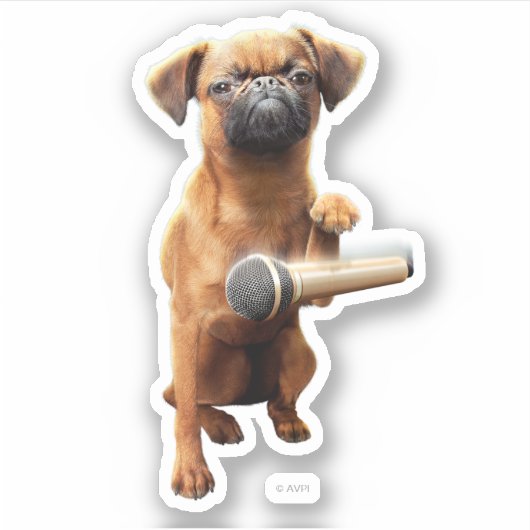 Puggle Mic Drop Sticker (Voorkant)