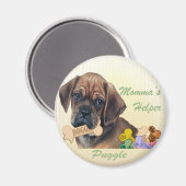 Puggle Momma's helpermagneet Magneet (Voorkant / Achterkant)