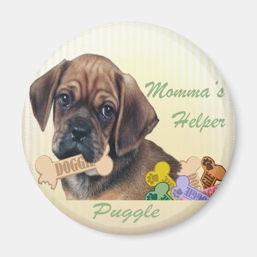 Puggle Momma's helpermagneet Magneet (Voorkant)