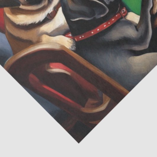 Puggle Poker Party Decoupage Papier (Detail)