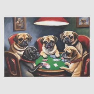 Puggle Poker Party Decoupage Papier