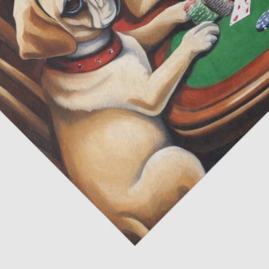 Puggle Poker Party Decoupage Papier (Detail)