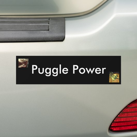 Puggle Power Bumpersticker (Op auto)