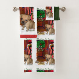 Puggle Puppy Kerstmis Bad Handdoek