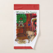 Puggle Puppy Kerstmis Bad Handdoek (Handdoek)