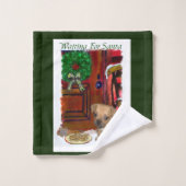 Puggle Puppy Kerstmis Bad Handdoek (Wasdoekje)