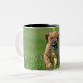 Puggle Puppy Tweekleurige Koffiemok (Voorkant links)