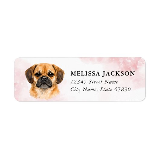 Puggle retouradreslabels etiket (Voorkant)