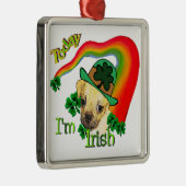 Puggle St. Patrick's Dag Metalen Ornament (Rechts)