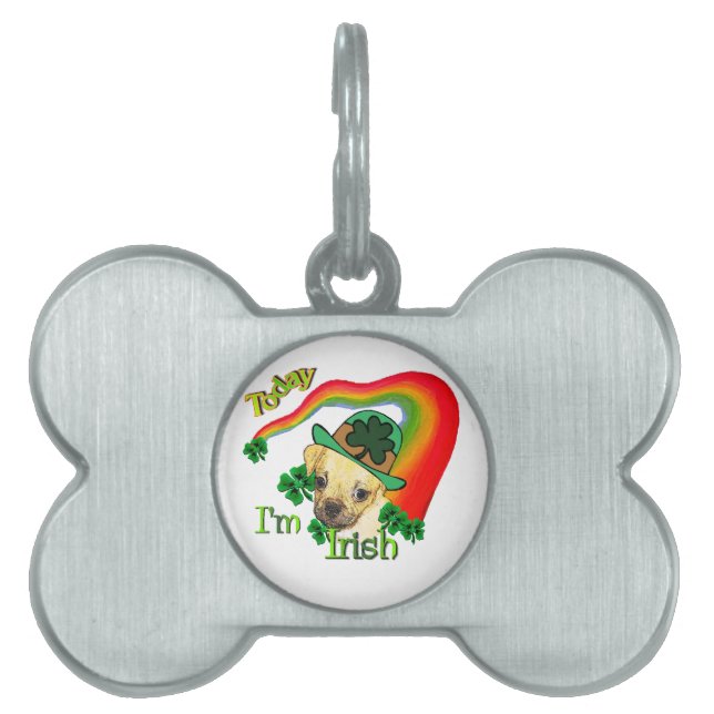 Puggle St Patricks Day Huisdieren Naamplaatje (voorkant)