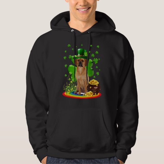Puggle St Patricks Day Irish Shamrock Dog Loves Hoodie (Voorkant)